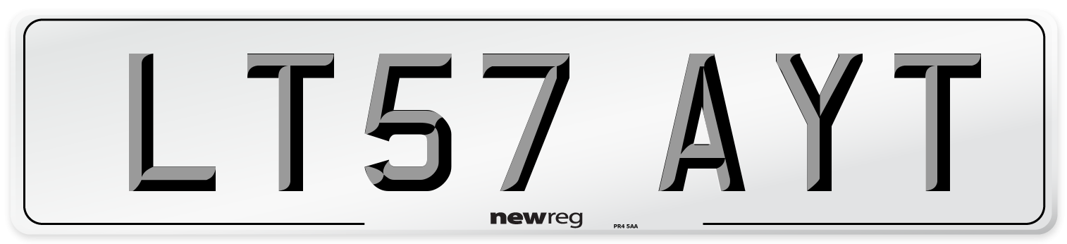LT57 AYT Number Plate from New Reg